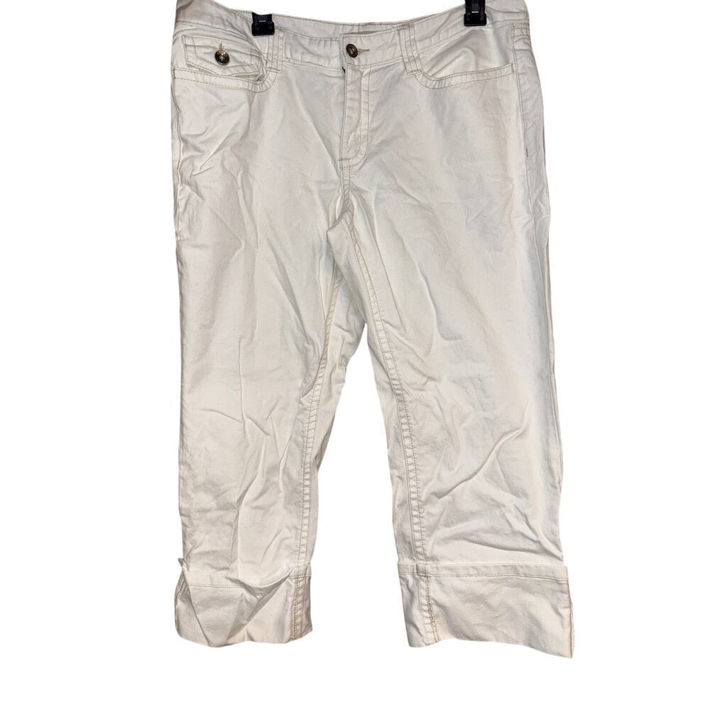BANANA REPUBLIC cropped white denim jeans size 12